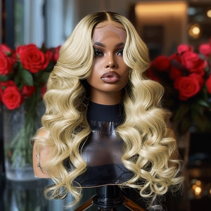 Russian Blonde With Dark Roots Body Wave
